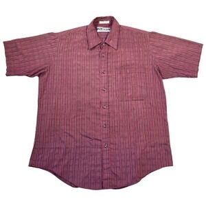United Mens Burgundy Short Sleeve Button Up Shirt Size XL Retro Grunge Punk Y2k